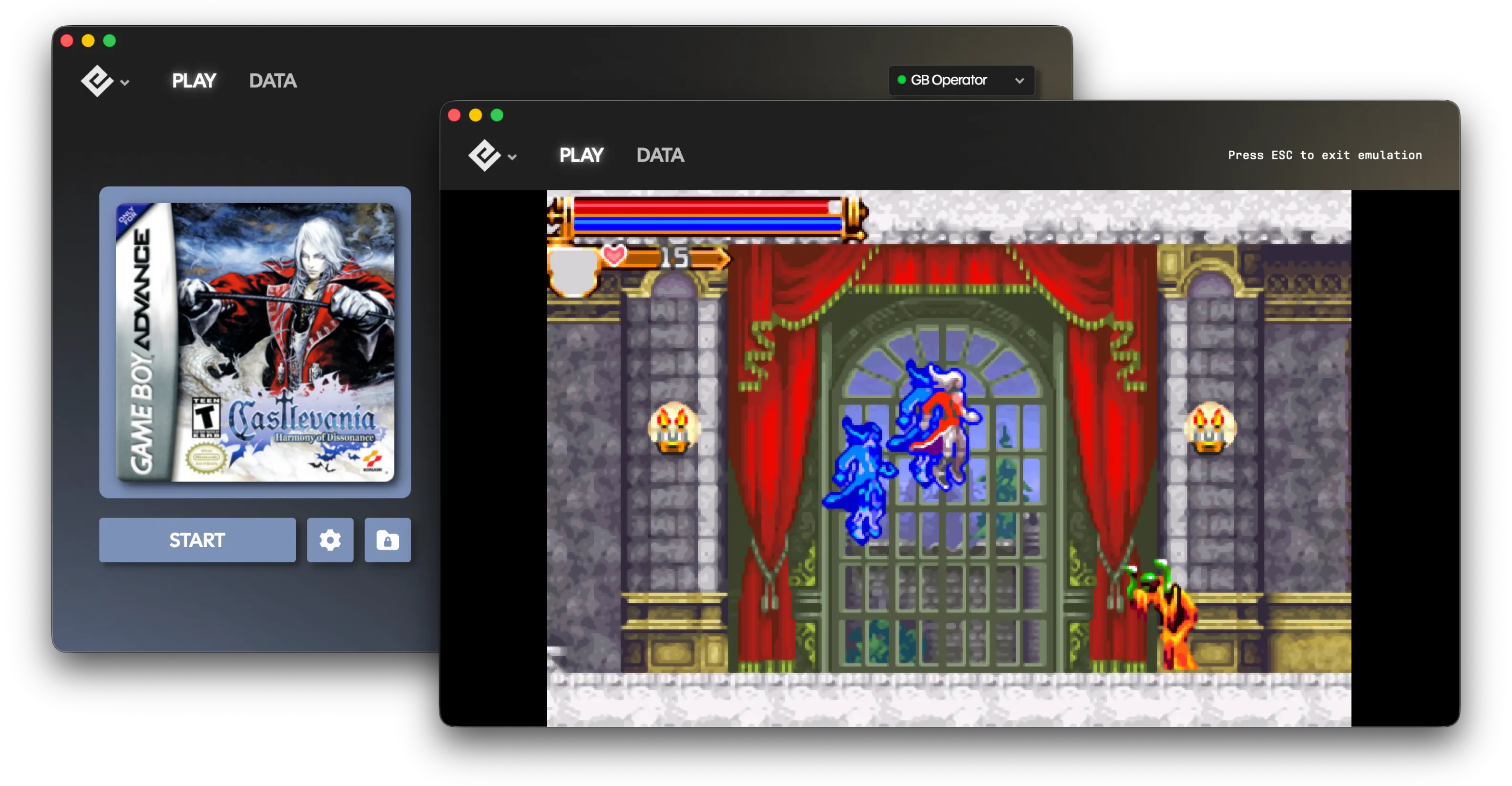 Screenshot of Playback software showing Game Boy games in a library interface