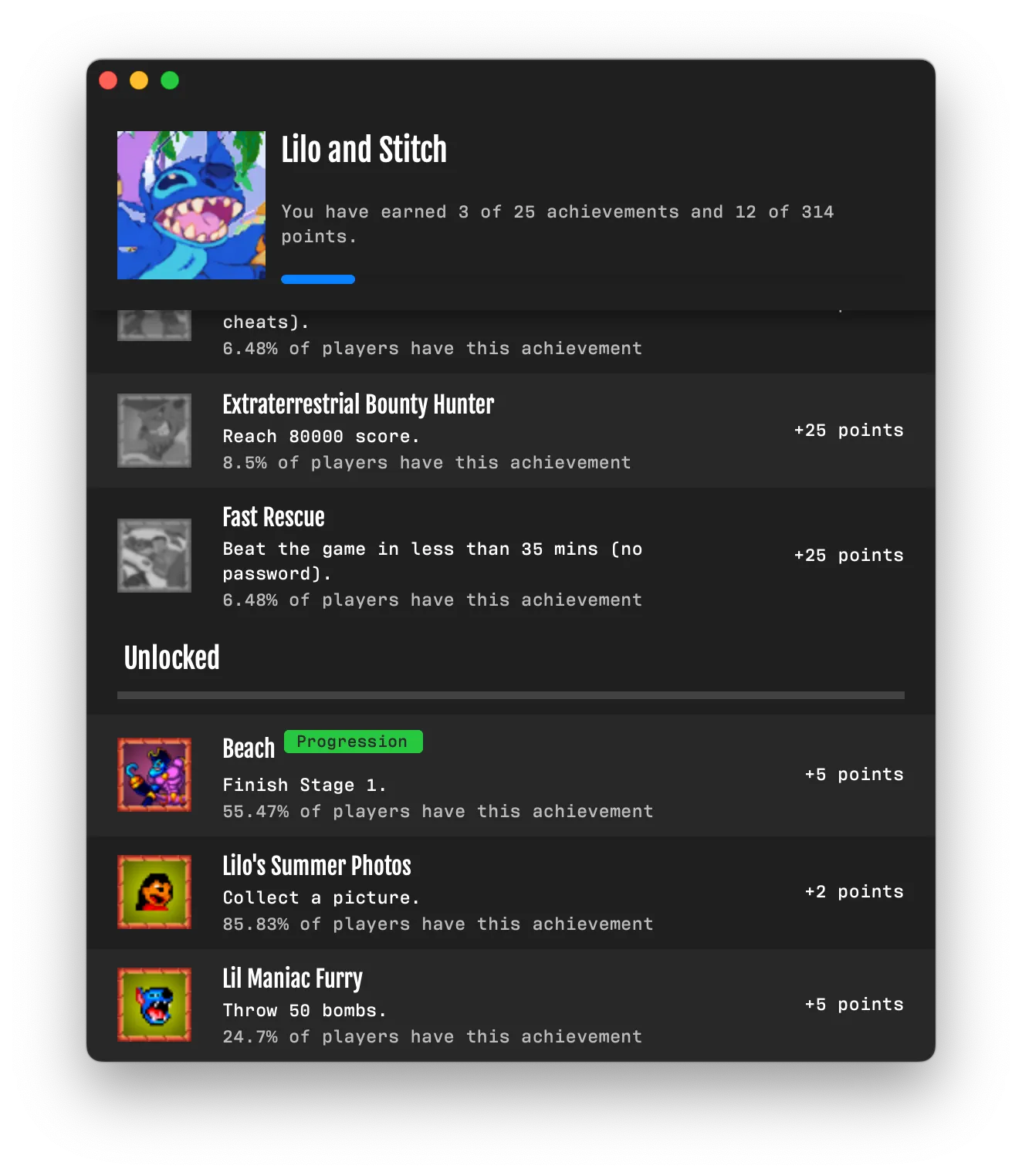 Achievement Tracking