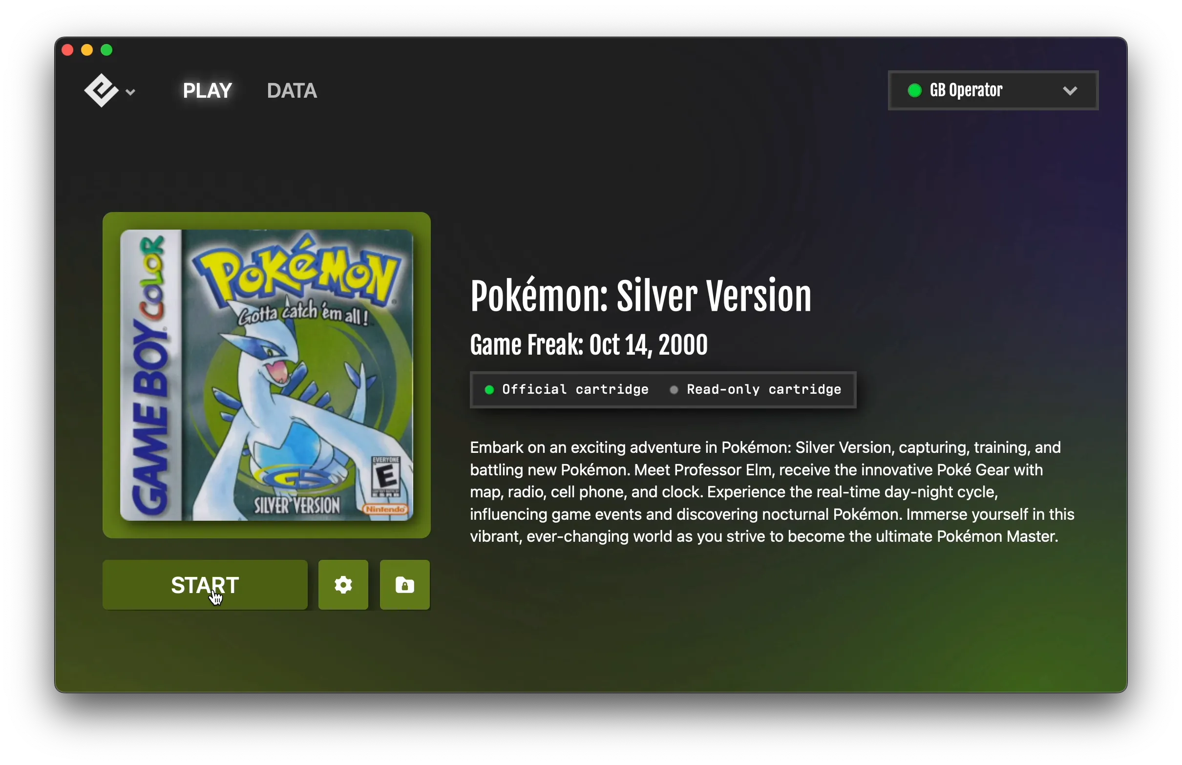 Starting a game in Playback