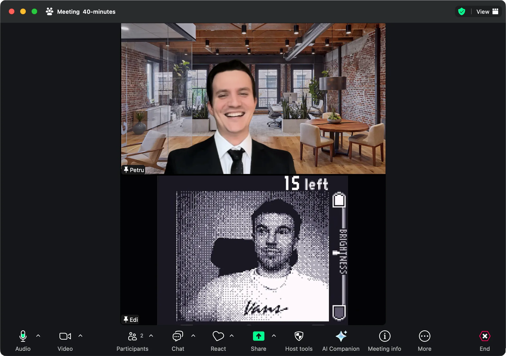 Game Boy Camera webcam interface in Playback